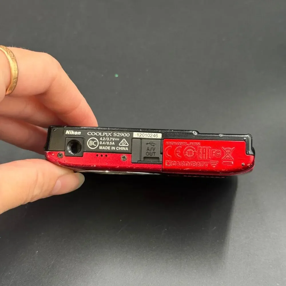 Nikon Coolpix S2900 Red Digital Camera Untested As Is For Parts